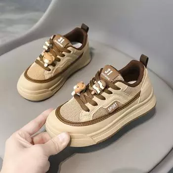 2023 детская модная дышащая легкая обувь, детская спортивная обувь для бега, удобные кроссовки для мальчиков и девочек 28 белый/чёрный