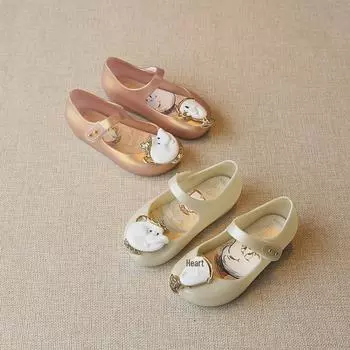 2023 Детские сандалии Mini Sed Rose Teapot Jelly Sandals - Красивый дизайн в виде рыбьего рта Size 24 - 15 cm прозрачный черный