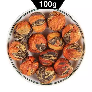 2023 Фэнцин Юньнань Китайский черный чай Дяньхун ручной работы Лилия Гортензия Мини-шариковый чай 100 г