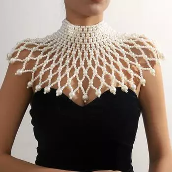 2023 г. Ожерелье ручной работы из европейского и американского жемчуга и цепочка-шаль в форме веера