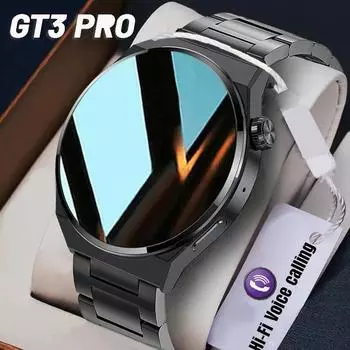 2024 3 Pro Smart Watch Men AMOLED 390*390 HD Экран Heart Rate Bluetooth Call IP68 Водонепроницаемые SmartWatch 2023 Новинка Silicone band серебряный