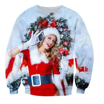 2023 Хэллоуин Повседневный свитер с длинным рукавом Толстовка Модный спортивный свитер с круглым вырезом S