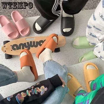 2023 Ins Fashion Home Eva Нескользящие тапочки против запаха Женское лето может носить снаружи простые удобные твердые пляжные сандалии 36-37