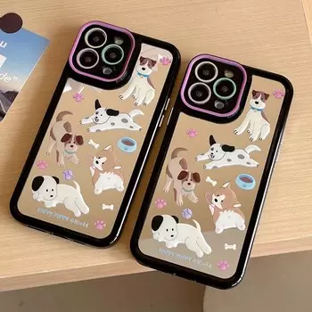 2023 Ins Зеркальный противоударный чехол с принтом собачьей лапы щенка для телефона Iphone 11 12 Promax 13 14 Pro Max задняя крышка Fundas Capa For iphone 12promax