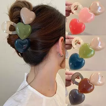 2023 Элегантная заколка для волос с большим сердечком, милая летняя заколка для волос в виде акулы, заколка для волос, женские аксессуары для волос для женщин, головной убор, орнамент