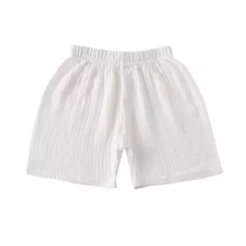 2023 Kids Summer Cotton & Linen Double-Layer Gauze Shorts 120 cm белый