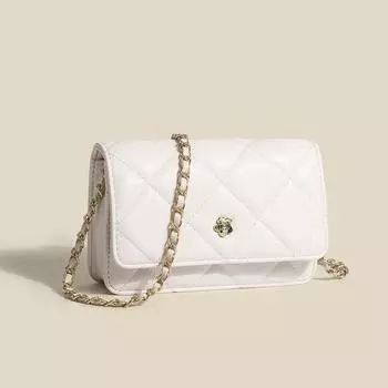 2023 Классическая сумка-мессенджер Camellia Diamond Chain: Универсальная, изысканная, небольшого размера, квадратная сумка на одно плечо чёрный