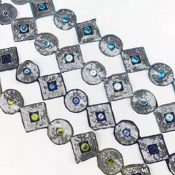 2023 кусок 5 м вышивка блестками кружево DIY клей на спине древний костюм аксессуары для танцевального костюма аксессуары для одежды кружево 5.5cm/one 5 yards