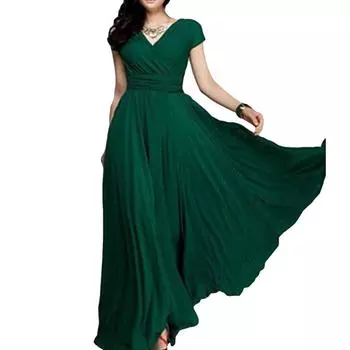 2023 летнее пляжное платье макси женское длинное шифоновое платье с цветочным принтом и оборками повседневное сексуальное вечернее платье с v-образным вырезом и разрезом Robe Femme XXXL темно-зеленого