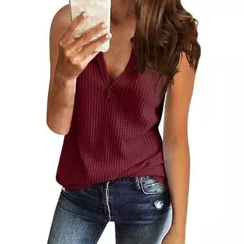 2023 летний топ Y2k, женская одежда, футболка без рукавов, модная женская повседневная Свободная верхняя одежда с v-образным вырезом, элегантная одежда 28099 S тёмно-синий