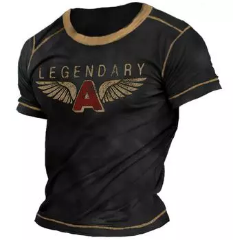 2023 летняя футболка мужская винтажная печать 3D американская трасса 66 футболка с коротким рукавом футболки топы свободная рубашка 5xl свободная мужская одежда 3XL