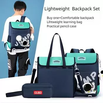 2023 летняя новая школьная сумка для школьников, сумка с рисунком астронавта, чехол для ручек, комплект из 3 предметов, универсальный детский рюкзак унисекс