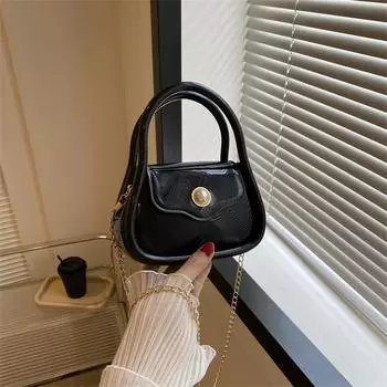 2023 летняя новая желеобразная сумка, маленькая и изысканная сумка на цепочке, мини-сумочка, сумка через плечо чёрный