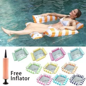 2023 Лето Надувной Плавающий Плот Складной Водный Надувной Гамак Ультра Прозрачная Полоса Водный Плавающий Матрас Лежащий Стул style 1