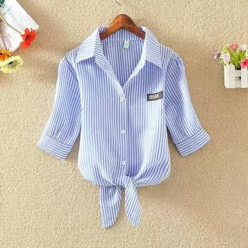 2023 Лето Повседневная Белая Блузка Женская Однотонная Женская Рубашка На Пуговицах Рубашка С Коротким Рукавом Топ с завязкой на Талии Элегантные Офисные Женские Топы 19870 S белый