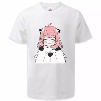 2023 Лето SPY X Family Аниме Kawaii футболки мужские/женские топы футболки для девочек Anya Forger футболка модная футболка Harajuku футболка для унисекс S белый