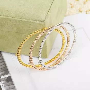 2023 Лидер продаж, лучший бренд, ювелирные изделия из чистого стерлингового серебра, роскошный бренд, браслет из розового золота с бусинами, свадебные украшения, классический браслет розового золота