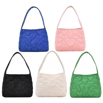 2023 Love Heart вышитые сумки через плечо новые стеганые женские сумки модные однотонные сумки-тоут большой емкости подмышечная сумка синий