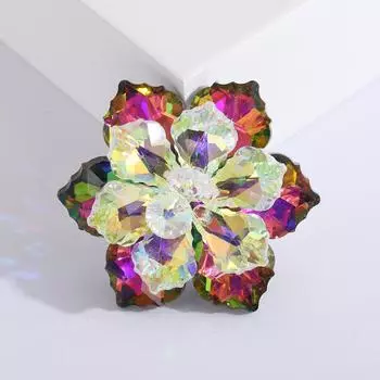 2023 Luxury European & American Crystal Flower Brooch - Elegant High-End Fashion Corsage Pin