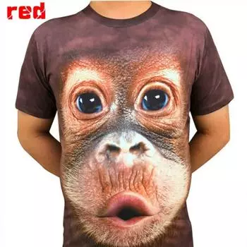 2023 Men s Fashion Casual 3D Printed Spoof Gorilla Funny Monkey T - Shirt Cool Short Sleeve Shirts S