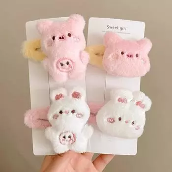 2023 Милая плюшевая свинка-заколка для челки и волос сзади