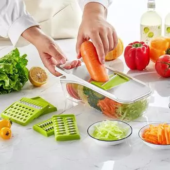 2023 Многофункциональная овощерезка, лезвие из нержавеющей стали, ручная овощечистка, аксессуары для овощей, терка-мандолина, овощечистка, картофелечистка