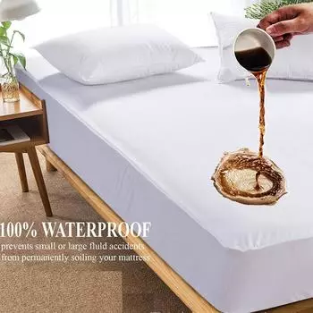 2023 Многоразмерный водонепроницаемый наматрасник, сплошной цвет, защитная простыня для кровати, защита от пыли, клещей и бактерий, постельное белье с резинкой Sheet 80X200x30cm серый