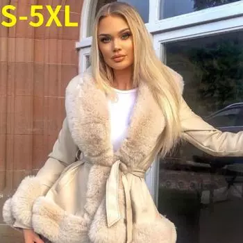 2023 модная элегантная женская осенне-зимняя куртка, пальто, плюшевый женский зимний топ, утепленное женское пальто, свободное женское пальто S бежевый