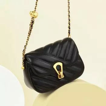 2023 модная новая маленькая квадратная сумка с цепочкой на одно плечо для женщин чёрный