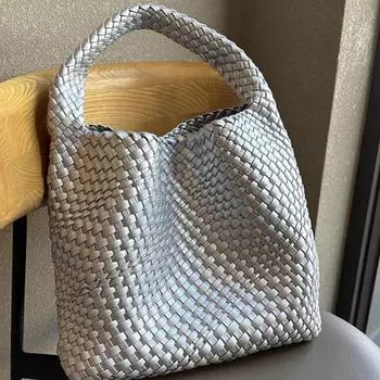 2023 Модная женская сетчатая плетеная сумка Celebrity - Большая вместимость, повседневная сумка для мамы и дочки подмышкой