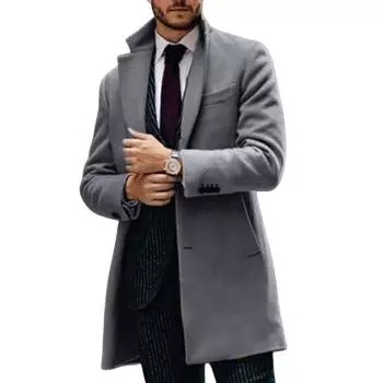 2023 модное британское мужское шерстяное пальто с длинным рукавом, осеннее и зимнее пальто 2XL чёрный