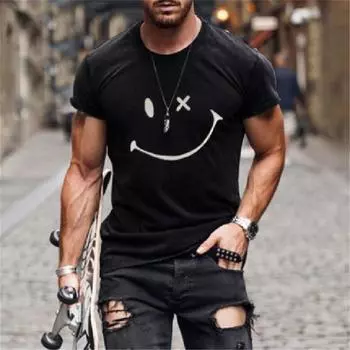2023 Модные мужские летние футболки с индивидуальным принтом, повседневная футболка с короткими рукавами