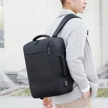 2023 модные новые повседневные дорожные рюкзаки с двойной молнией, мужские нейлоновые многофункциональные сумки на плечо большой вместимости для скалолазания для мальчиков W30mH42cm15cm чёрный