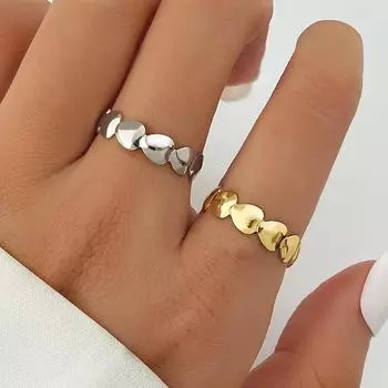 2023 модные свадебные украшения кольца кольца любовь 2 шт золотые простые аксессуары для девочек набор колец из 2 золотой