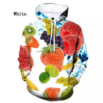 2023 Мужская и женская мода 3D милые красочные толстовки с фруктами повседневные пуловеры хип-хоп Харадзюку уличная одежда больших размеров свободная толстовка с капюшоном S
