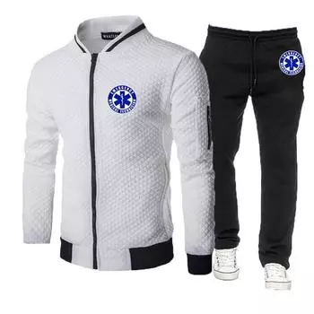 2023 Мужская мода повседневный топ на молнии + брюки для спорта на открытом воздухе бег трусцой фитнес толстовка комплект S