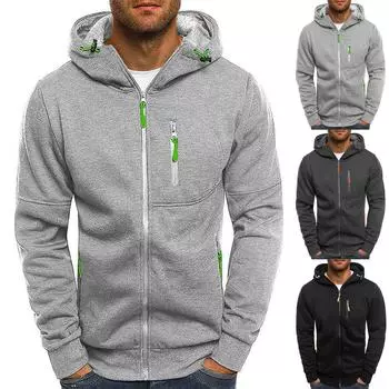 2023 Мужская повседневная камуфляжная спортивная толстовка с длинным рукавом на молнии с капюшоном куртка пальто M