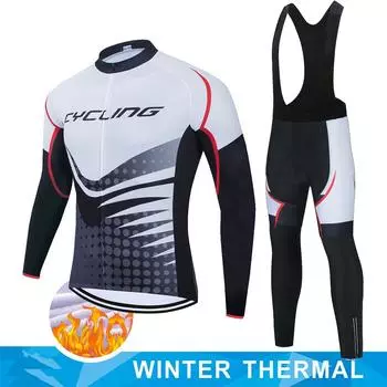 2023 Мужская велосипедная куртка, комплект из джерси, джемпер, зимняя термоодежда из флиса, брюки для горного велосипеда Pro Team, профессиональная рубашка Asian size - XS