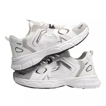 2023 мужские кроссовки, сетчатые массивные спортивные баскетбольные кроссовки для мужчин, повседневная прогулочная обувь в уличном стиле, мужские кроссовки на платформе для бега 39 белый