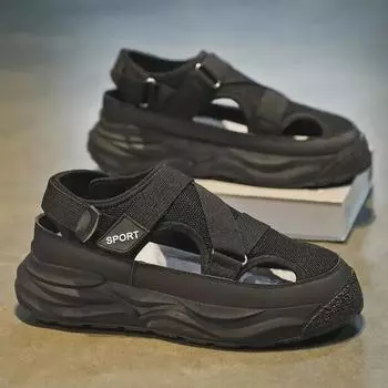 2023 Мужские нескользящие сандалии для отдыха на открытом воздухе на толстой подошве 42 хаки