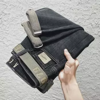 2023 Мужские облегающие джинсы с вышивкой и эластичным кроем - Весенняя коллекция 30 (2 3) 120 lbs