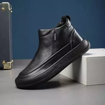 2023 Мужские высокие зимние ботинки - Осень/Зима Плюс Бархат, Теплые, Повседневные хлопковые ботинки 43