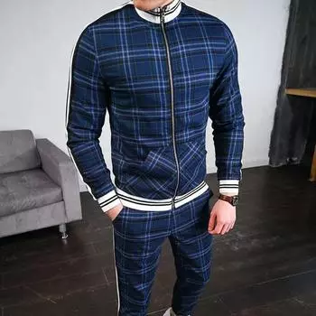 2023 мужской костюм, осенняя повседневная мужская одежда, европейская и американская модная брендовая спортивная одежда большого размера, комплект из двух предметов M
