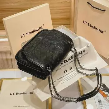 2023 Натуральная кожа Ретро Хобо Цепная Сумка Посыльного Для Женщин