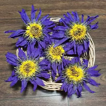 Натуральный цельный египетский цветок лотоса, сушеный россыпью голубой цветок лотоса Nymphaea Caerulea Savigny травяной чай 50 г 50g