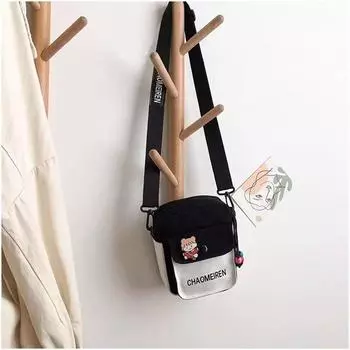 2023 New Arrival Cute Small Bag Women s Trendy Young Adult Student Phone Bag Japanese Style Small Fresh Crossbody Canvas Bag Black [without pendant]]