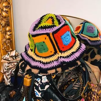 2023 НОВЫЕ женские вязаные крючком панамы ручной работы Y2k, модная летняя пляжная шляпа, корейская полая вязаная шапка
