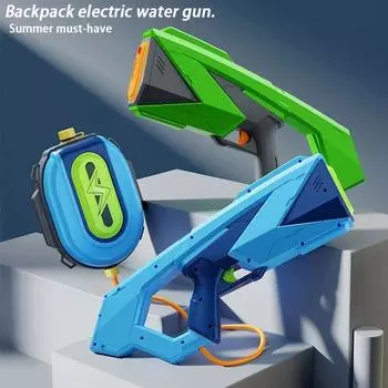 2023 НОВЫЙ автоматический электрический водяной пистолет для детей, пляжный бассейн, водный бой, стрельба, летний уличный водяной пистолет, игрушка, подарки синий