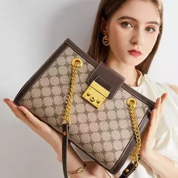 2023 Новая большая сумка, летняя ретро большая вместительная модная сумка на одно плечо с цепочкой, ручная сумка M