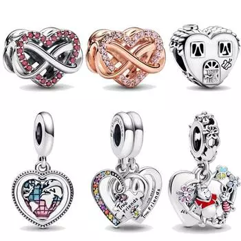 2023 Новая мода аксессуары для браслета «сделай сам» подвеска «Любовь» серебряные бусины в европейском и американском стиле бусины